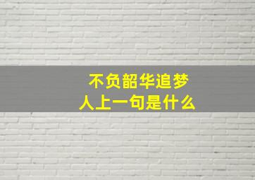 不负韶华追梦人上一句是什么