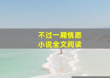 不过一厢情愿小说全文阅读