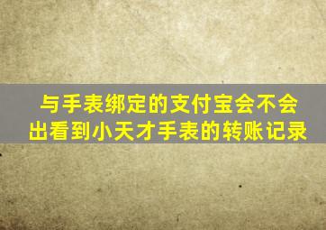 与手表绑定的支付宝会不会出看到小天才手表的转账记录