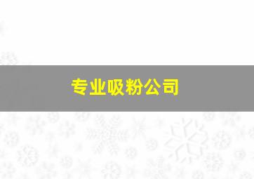 专业吸粉公司