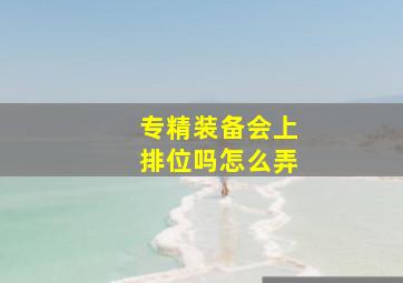 专精装备会上排位吗怎么弄