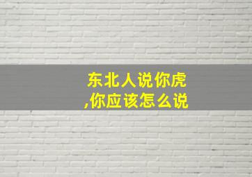 东北人说你虎,你应该怎么说