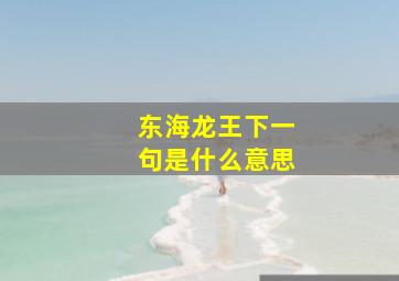 东海龙王下一句是什么意思