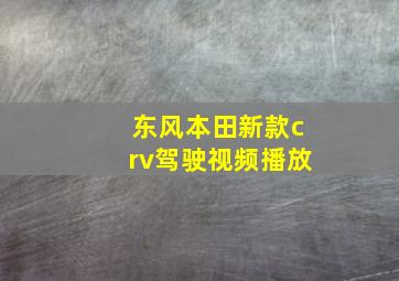 东风本田新款crv驾驶视频播放