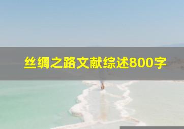 丝绸之路文献综述800字