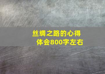 丝绸之路的心得体会800字左右