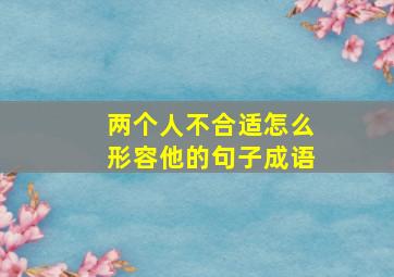 两个人不合适怎么形容他的句子成语