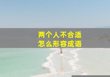 两个人不合适怎么形容成语