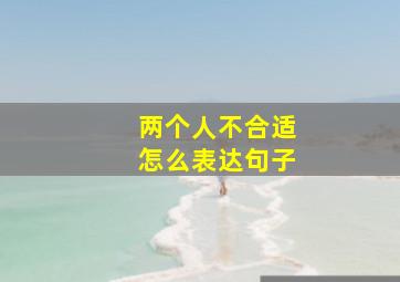 两个人不合适怎么表达句子