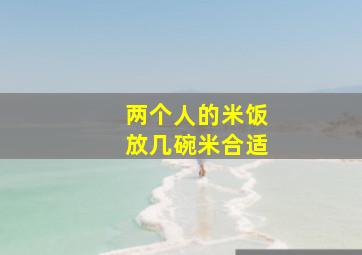 两个人的米饭放几碗米合适