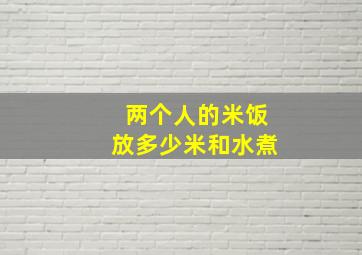 两个人的米饭放多少米和水煮