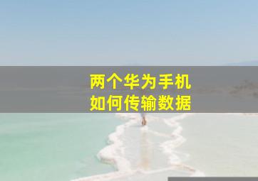 两个华为手机如何传输数据