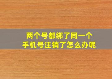 两个号都绑了同一个手机号注销了怎么办呢