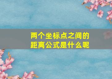 两个坐标点之间的距离公式是什么呢