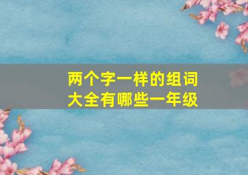 两个字一样的组词大全有哪些一年级