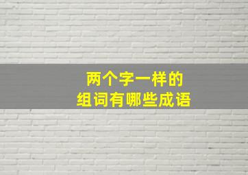 两个字一样的组词有哪些成语