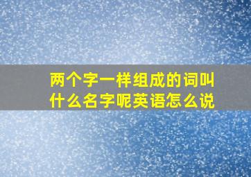 两个字一样组成的词叫什么名字呢英语怎么说