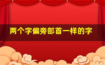 两个字偏旁部首一样的字