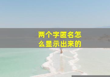 两个字匿名怎么显示出来的