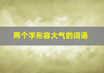 两个字形容大气的词语