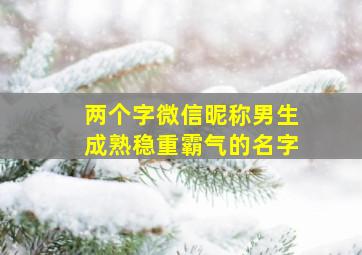 两个字微信昵称男生成熟稳重霸气的名字