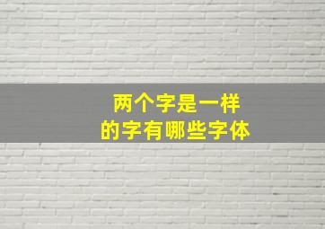 两个字是一样的字有哪些字体