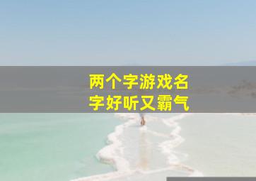 两个字游戏名字好听又霸气