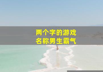 两个字的游戏名称男生霸气