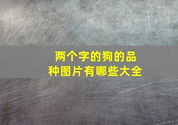 两个字的狗的品种图片有哪些大全