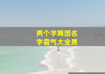 两个字舞团名字霸气大全男