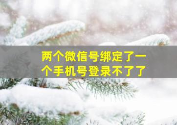 两个微信号绑定了一个手机号登录不了了