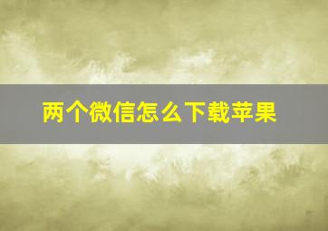 两个微信怎么下载苹果