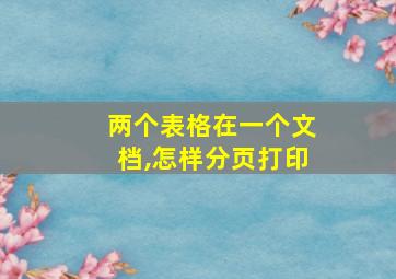 两个表格在一个文档,怎样分页打印