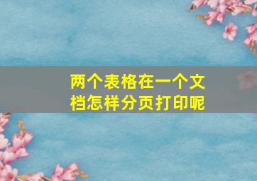 两个表格在一个文档怎样分页打印呢