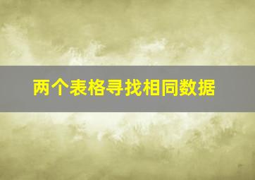 两个表格寻找相同数据