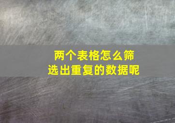 两个表格怎么筛选出重复的数据呢