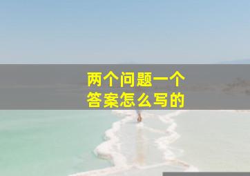 两个问题一个答案怎么写的