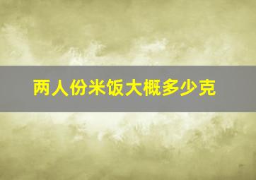 两人份米饭大概多少克