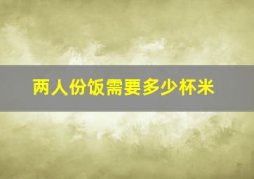 两人份饭需要多少杯米