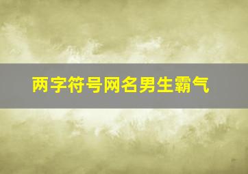 两字符号网名男生霸气