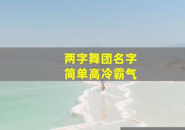 两字舞团名字简单高冷霸气