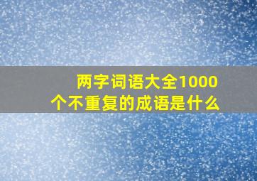 两字词语大全1000个不重复的成语是什么