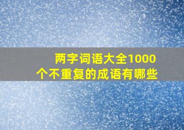 两字词语大全1000个不重复的成语有哪些