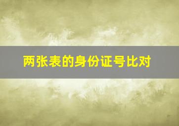 两张表的身份证号比对