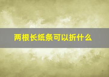 两根长纸条可以折什么