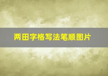 两田字格写法笔顺图片