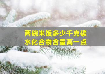 两碗米饭多少千克碳水化合物含量高一点