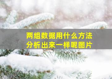 两组数据用什么方法分析出来一样呢图片