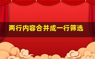 两行内容合并成一行筛选