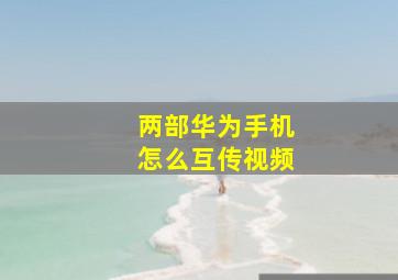 两部华为手机怎么互传视频